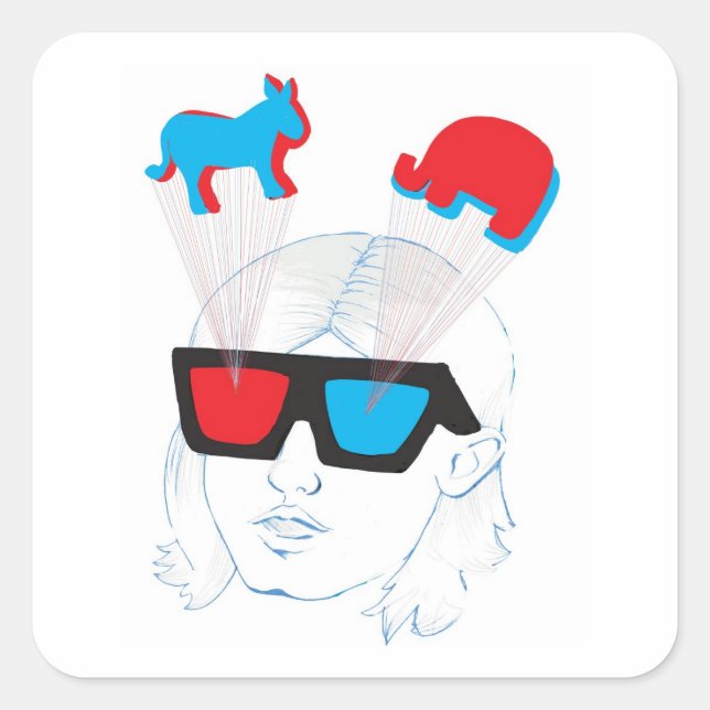 Sticker Carré Illusion optique (Devant)