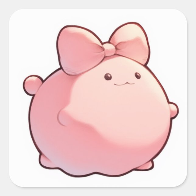 Sticker Carré Illustration adorable Pastel (Devant)