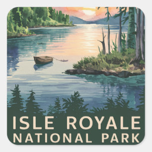 Sticker Carré Illustration aquarelle de l'île Royale