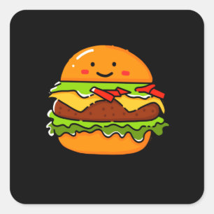 Sticker Carré Illustration Burger