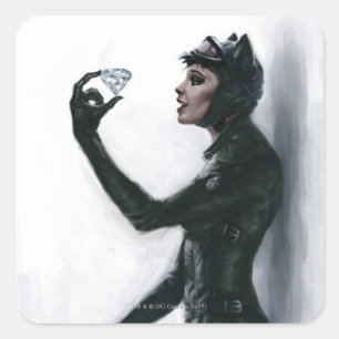 Sticker Carré Illustration Catwoman