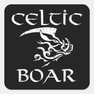 Sticker Carré Illustration de Celtic Boar Tribal Irish