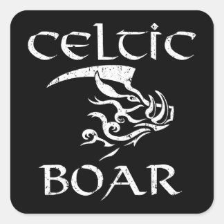 Sticker Carré Illustration de Celtic Boar Tribal Irish