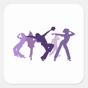 Sticker Carré Illustration de danseurs de jazz
