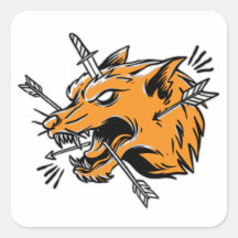 Illustration de dessin à main de loup T-shirt Truc