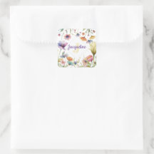 Illustration de fleur sauvage colorée au monogramm