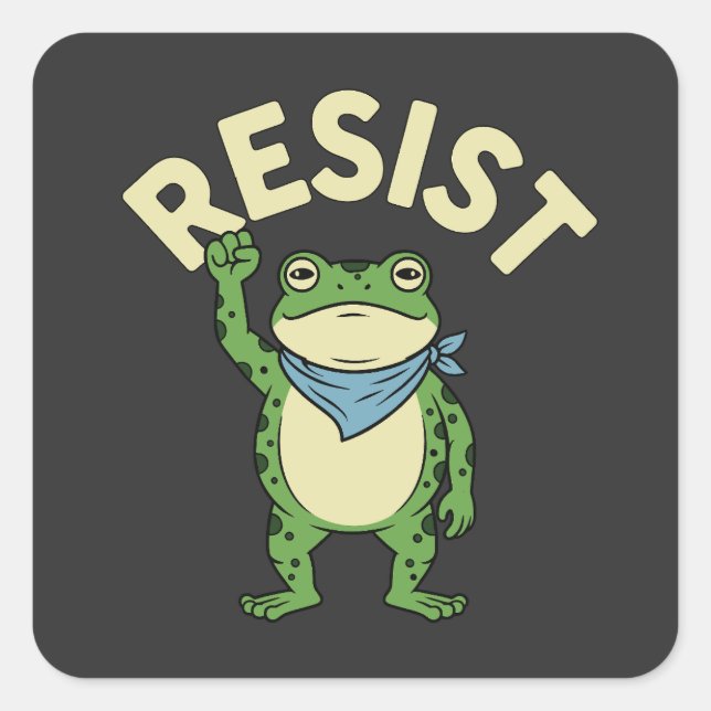 Sticker Carré Illustration de grenouille de résistance AUTOCOLLA (Devant)