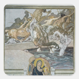 Sticker Carré Illustration de la "Divine Comédie" de Dante