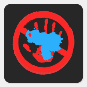 Sticker Carré Illustration de la manifestation Hands Off Venezue