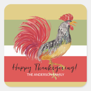 Sticker Carré Illustration de l'aquarelle rouge