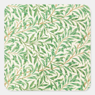 Sticker Carré Illustration de l'ornement vintage Willow Bough