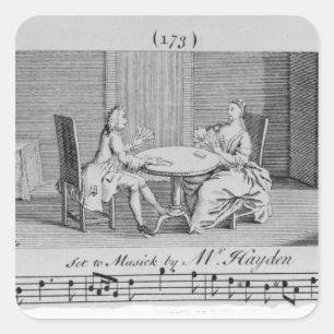 Sticker Carré Illustration de Sheet Music par Joseph Haydn