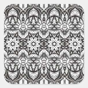 Sticker Carré Illustration de style tribal inspirée