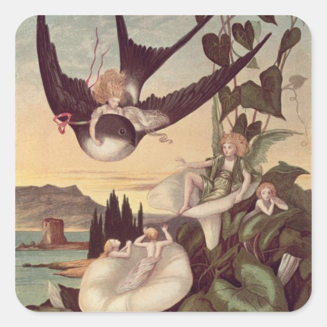 Sticker Carré Illustration de 'Thumbkinetta', par Hans Christian (Devant)