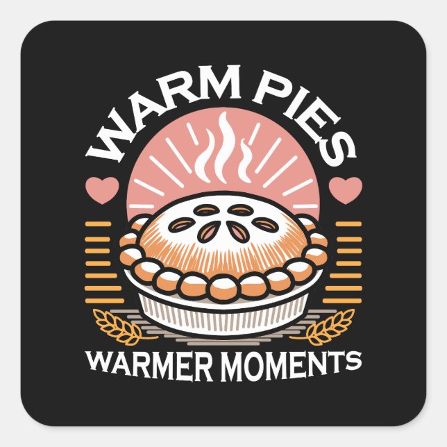 Sticker Carré Illustration de tourte douillette : Pies chaudes M (Devant)