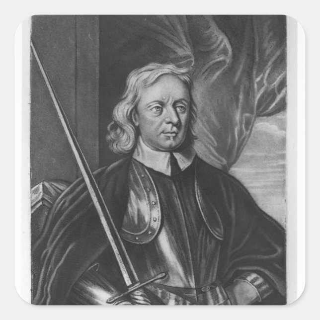 Sticker Carré Illustration d'Oliver Cromwell (Devant)