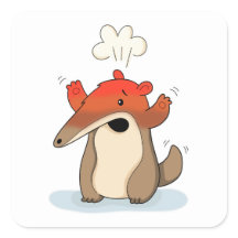 Illustration drôle de fourmilier en burnout