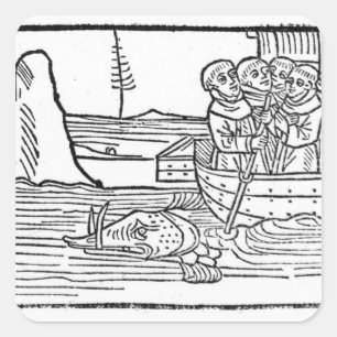 Sticker Carré Illustration 'du voyage de St Brendan