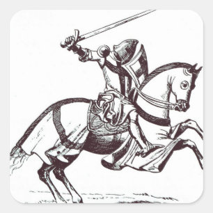 Sticker Carré Illustration d'un Temple de Chevalier