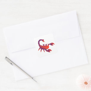 Sticker Carré Illustration vectorielle de scorpion rouge violet