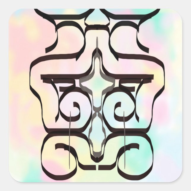 Sticker Carré illustrations de couleurs (Devant)