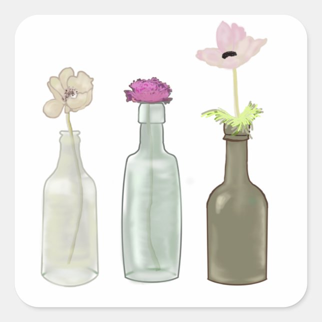 Sticker Carré illustrations de couleurs (Devant)