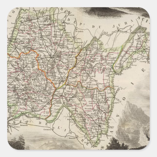 Sticker Carré Illustrations, paysages (Devant)