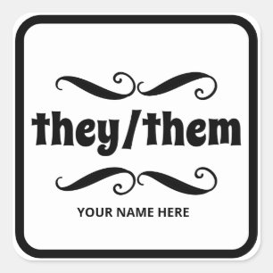 Sticker Carré Ils les dans un cadre de défilement chic