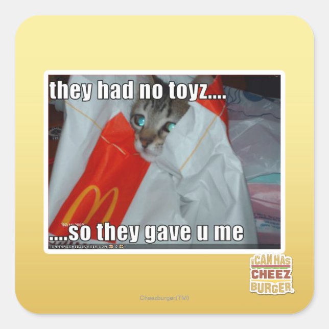 Sticker Carré ils n'avaient pas de jouets (Devant)