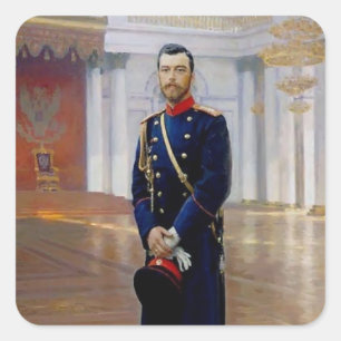 Sticker Carré Ilya Repin- Portrait de Nicolas II