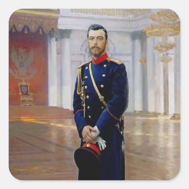 Sticker Carré Ilya Repin- Portrait de Nicolas II (Devant)