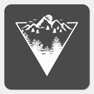 Sticker Carré Image de cadre triangle avec paysage sauvage