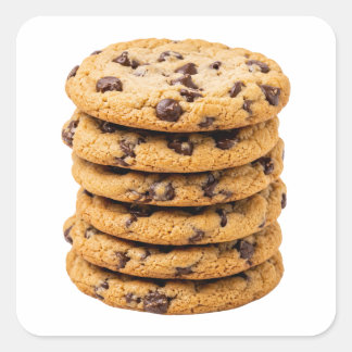 Sticker Carré Image de pile de biscuits aux pépites de chocolat