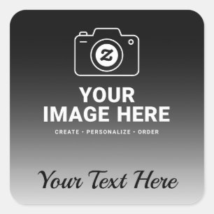 Sticker Carré Image et texte