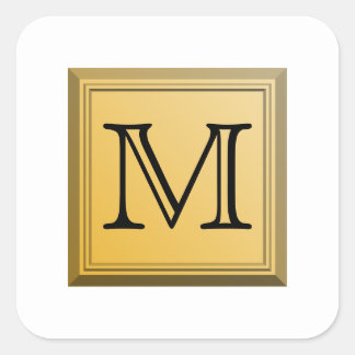 Sticker Carré Image imprimée d'un monogramme personnalisé.