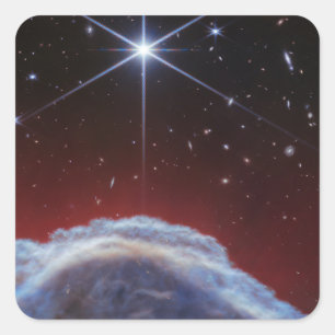 Sticker Carré Image JWST de la Nébuleuse de la tête de cheval