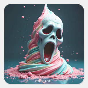 Sticker Carré Imaginaire Crème mignonne Ice Surprise