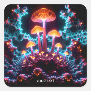 Sticker Carré Imaginaire Cute Champhrooms Lumières Forêt