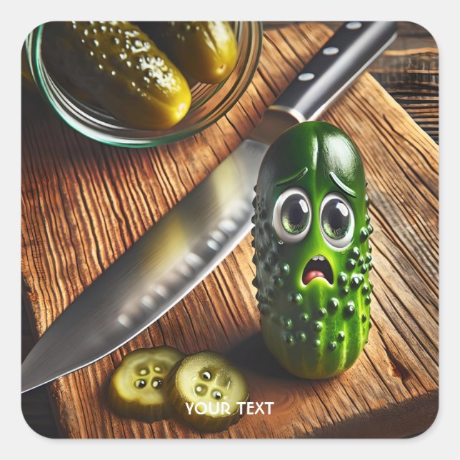 Sticker Carré Imaginaire Cute Pickles Board Jar (Devant)