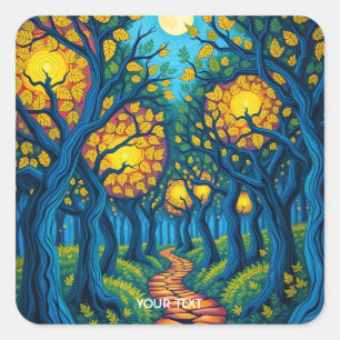 Sticker Carré Imaginaire Forêt mite Orange Road