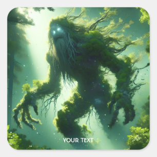 Sticker Carré Imaginaire mignon arbre géant