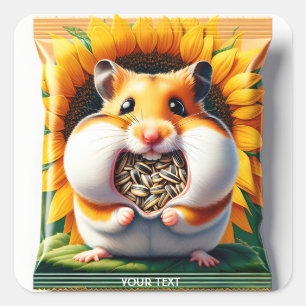 Sticker Carré Imaginaire mignonne de graines de paquets Hamster