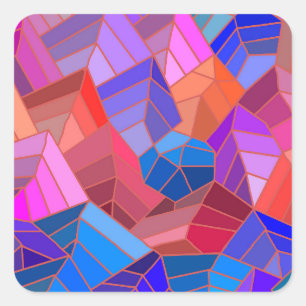 Sticker Carré Imaginaire Montagnes Vue du ciel