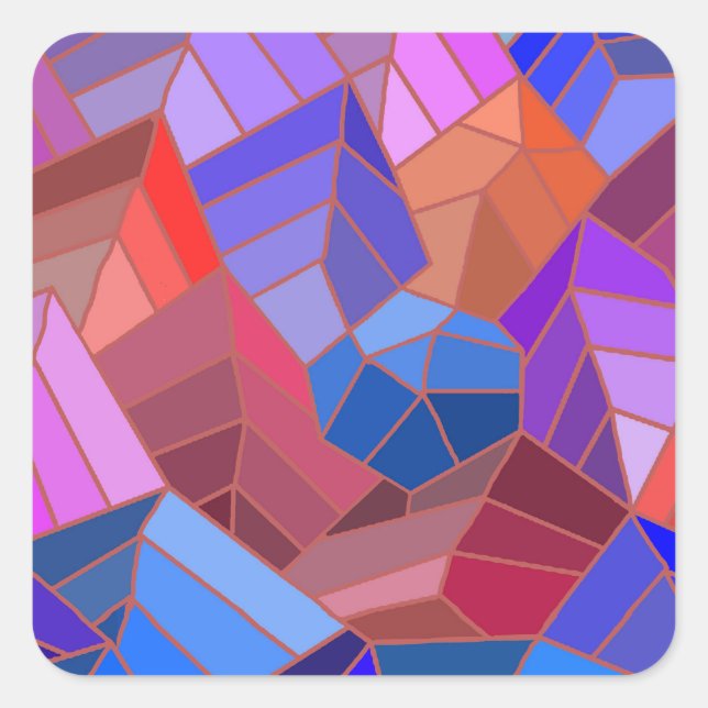 Sticker Carré Imaginaire Montagnes Vue du ciel (Devant)