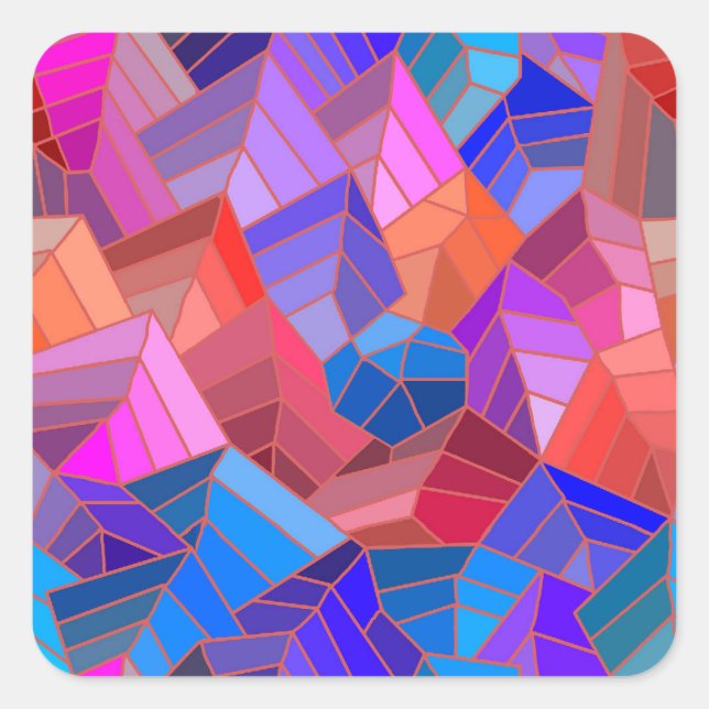 Sticker Carré Imaginaire Montagnes Vue du ciel (Devant)