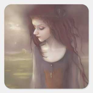 Sticker Carré Imaginaire Whimsical Petite Fée