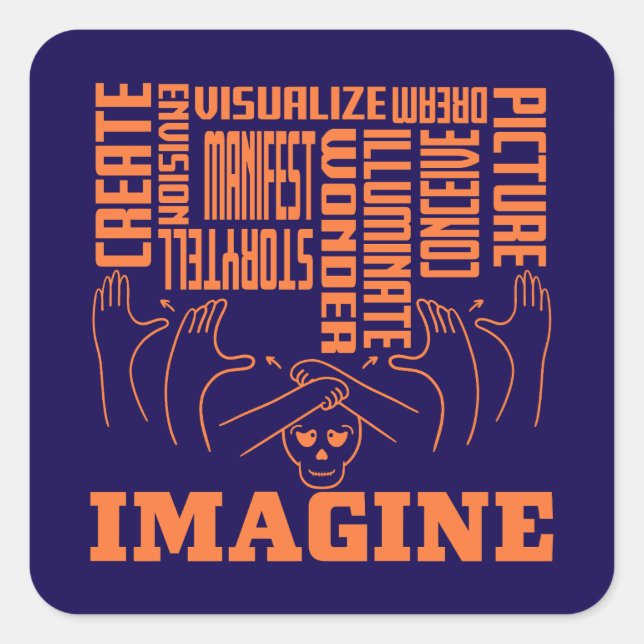 Sticker Carré Imaginez - Conception ASL (Devant)
