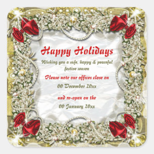 Sticker Carré Immeubles d'exploitation de Noël fermés de à la