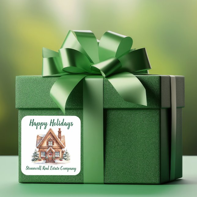 Sticker Carré Immobilier Affaires Noël Personnalisé (Créateur téléchargé)