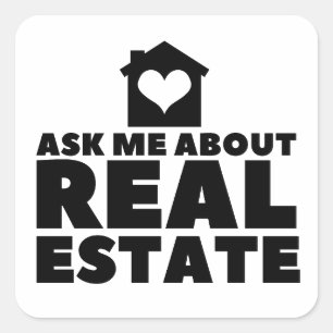 Sticker Carré Immobilier - Me questionner sur l'immobilier